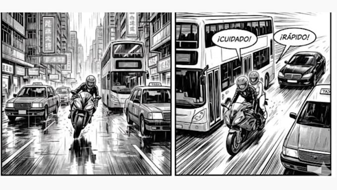 create detailed storyboard scenes with camera action composition frame and shot