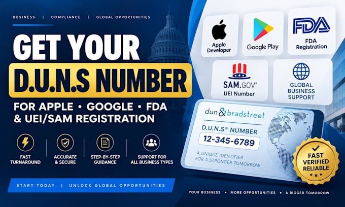 get your d u n s number for apple google fda and sam