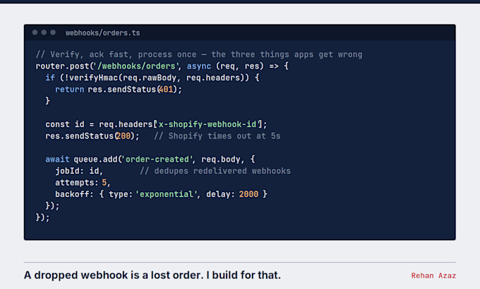 develop a custom shopify app with node js and api integrations