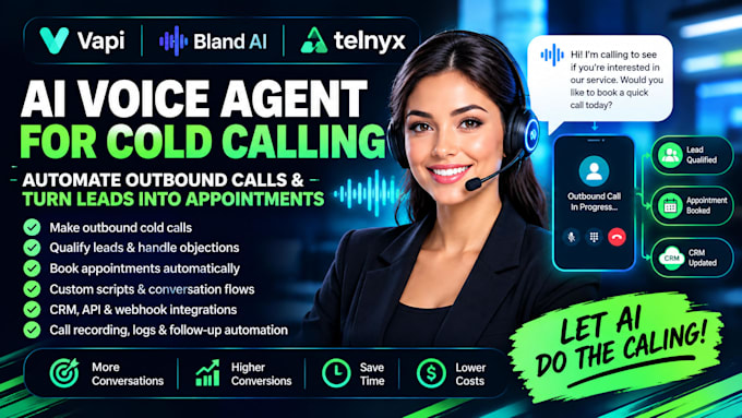 build an ai voice agent for cold calling using vapi bland ai and telynx
