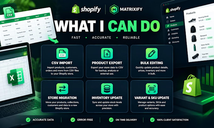 migrate, import, export, and bulk edit shopify products using matrixify CSV