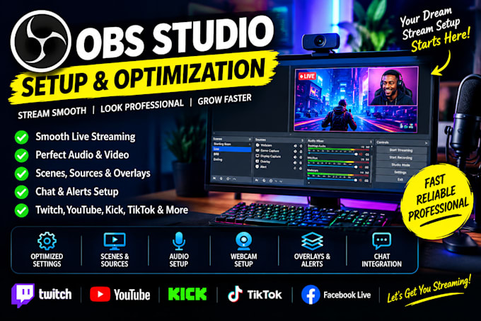 setup and optimize obs studio for professional live streaming