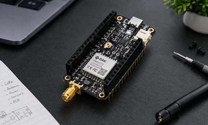 design a lora lorawan pcb for long range, low power iot sensor node hardware