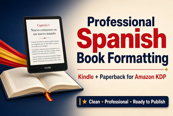do professional spanish book kindle, paperback formatting for amazon kdp