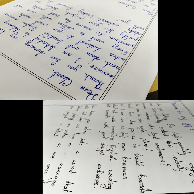 do professional handwriting, cursive writing