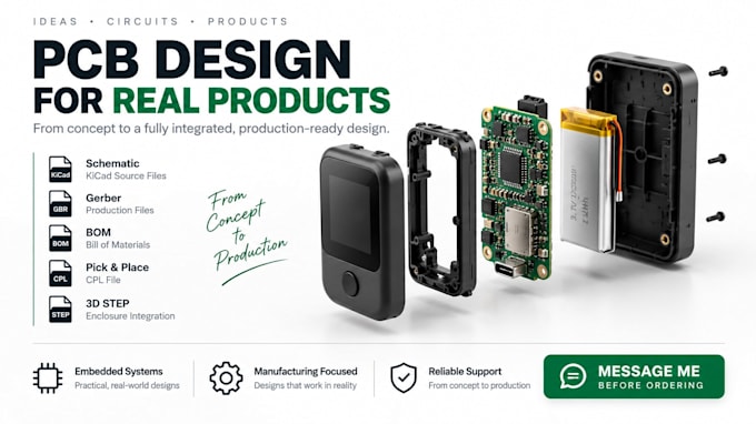 design pcb layout, schematic and embedded hardware in kicad
