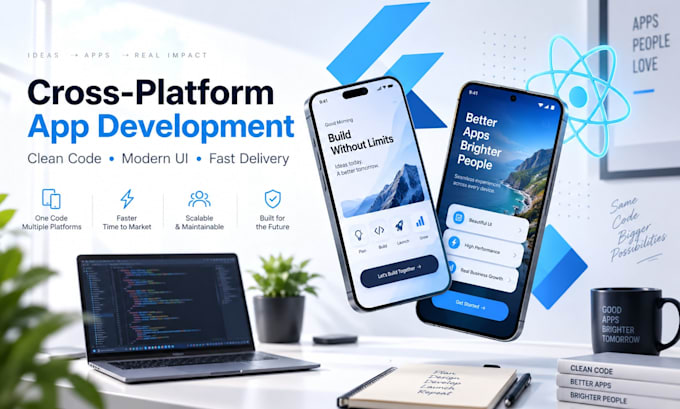 develop pro flutter and react mobile apps for android