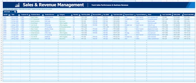 create an excel finance and accounting management system