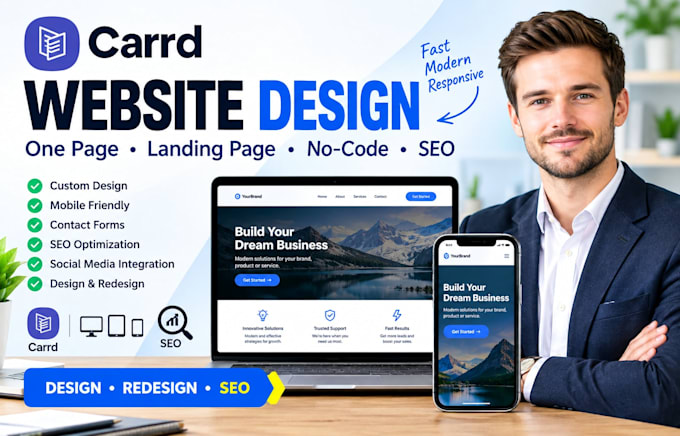 design redesign carrd one page website no code landing page creator seo website