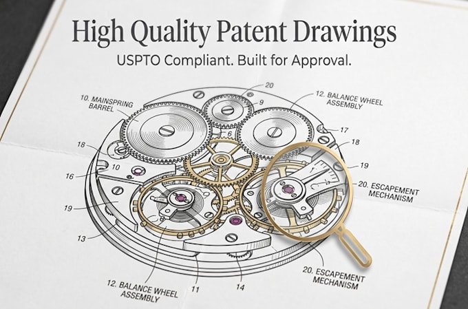 draft professional uspto compliant patent drawings