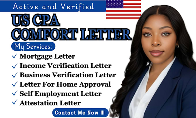 do business income self employment verification letter mortgage US CPA letter