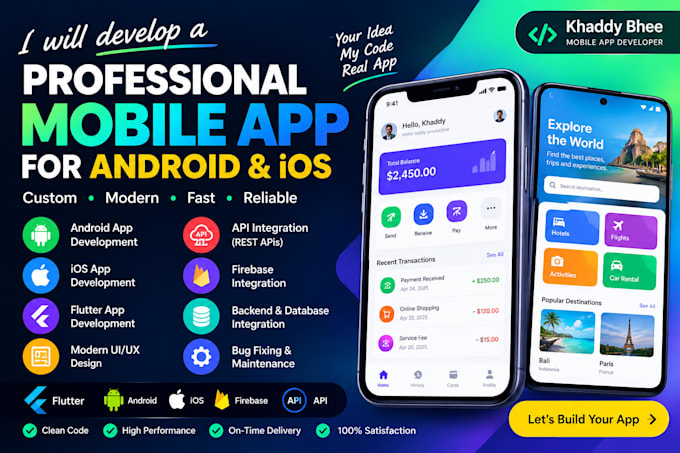 Develop a professional android and ios mobile app by Khaddy_bhe | Fiverr