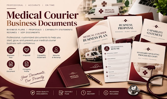 write a medical courier business plan proposal capability statement resume