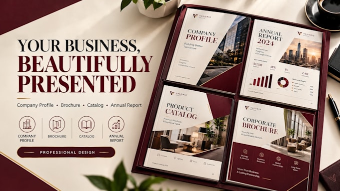create company overview, annual report, catalog  brochure design