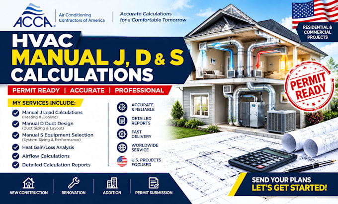 perform hvac acca manual j, d and s calculations