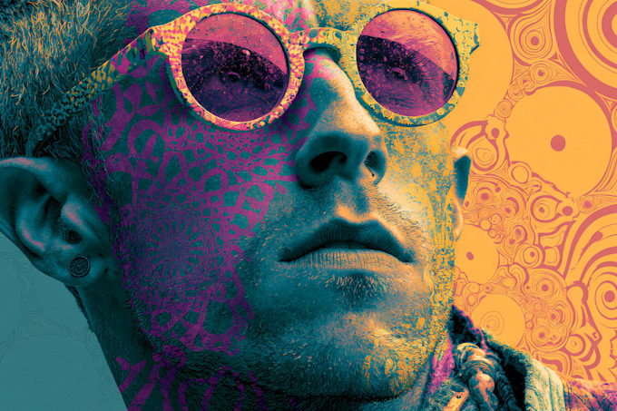 design vibrant psychedelic illustrations packed with trippy