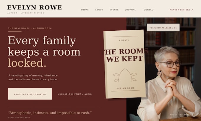 build squarespace author website for authors and book publishers