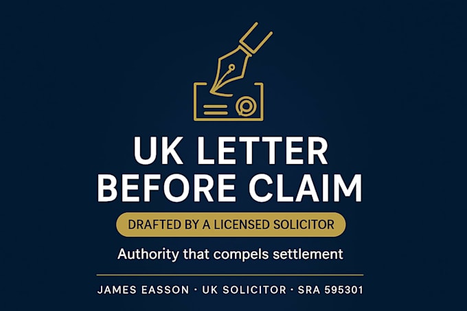 draft your UK letter before claim as a licensed solicitor