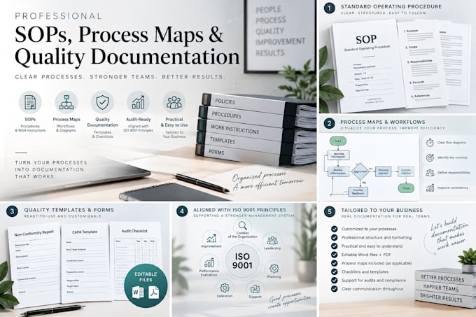 create professional sops, process and quality documentation