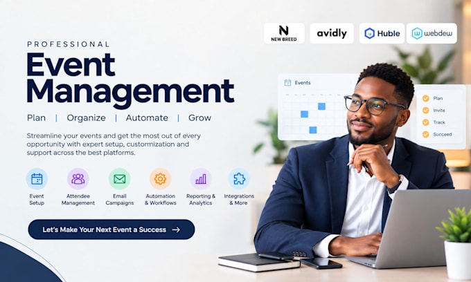 setup event management via cvent webex vfairs eventbrite swoogo bizzabo eventify