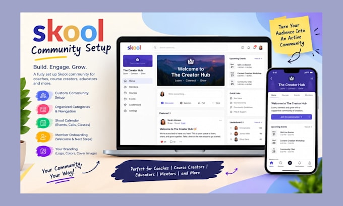 setup skool community for coaches, course creators, educators skool course setup