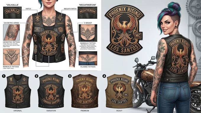 make custom fivem kuttes, mc kuttes, mc bike patch kuttes