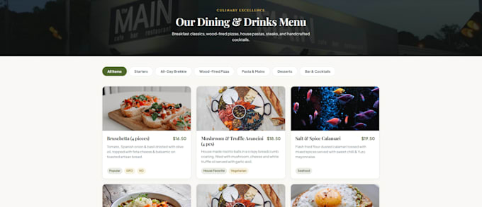 create a website for your restaurant with online menu