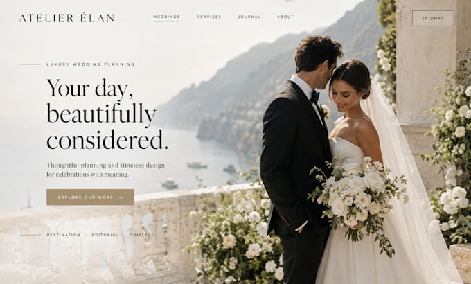 design wix wedding planner website squarespace bridal wedding website