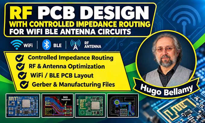 design rf pcb with controlled impedance routing for wifi ble antenna circuits