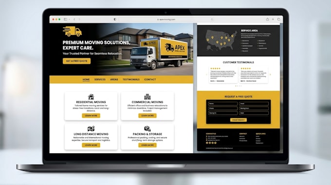 build a modern moving company website for movers