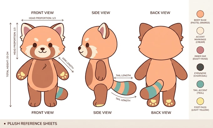 design a custom plush reference sheet for your character