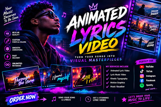 create an animated lyric video with kinetic typography