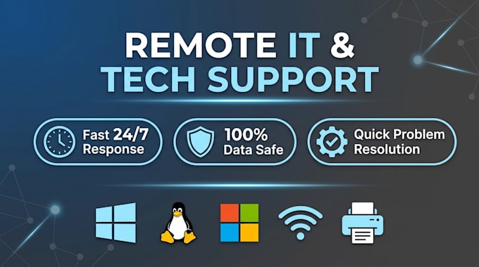 resolve windows, linux, microsoft 365, printer, and network issues remotely