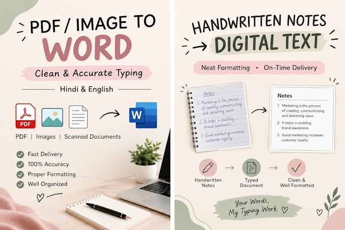 do accurate hindi and english typing and transcription
