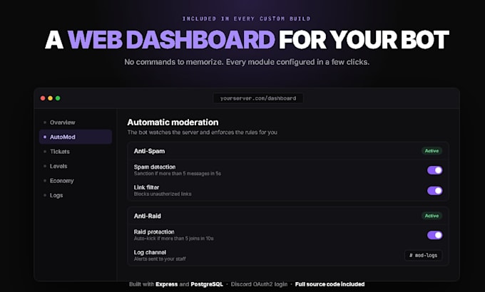 create a custom discord bot for your server