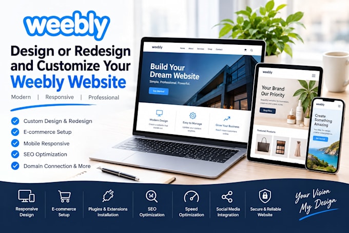 design or redesign and customize your weebly website