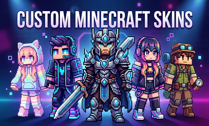 design custom minecraft skins java bedrock pixel character avatar mc skin
