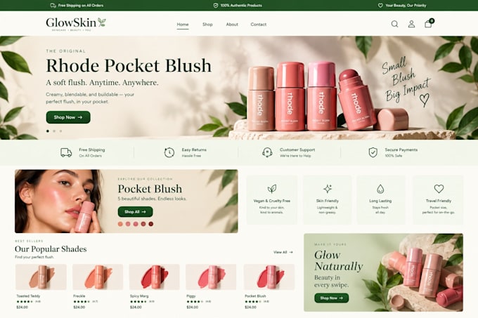design a luxury shopify store design or shopify website builder