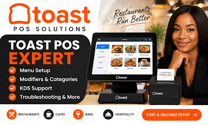 setup, configure and troubleshoot toast pos for restaurants