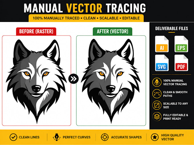 Redraw clean up logo icon or images into vector by Mubeenvisual | Fiverr