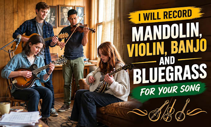record mandolin, violin, banjo and bluegrass for your song