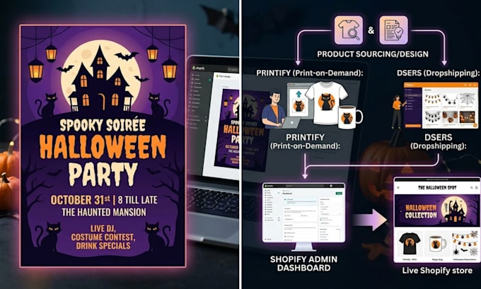 design a professional halloween spooky or party event flyer