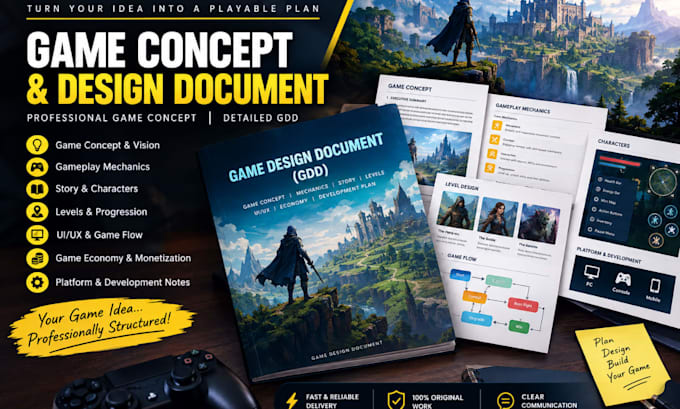 design a professional game concept and detailed game design document