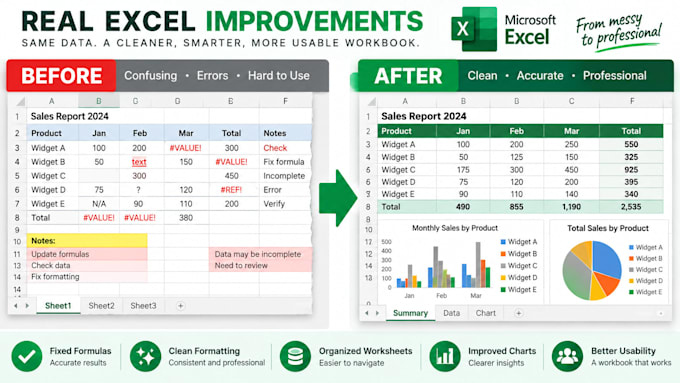 fix clean up organize and improve your excel spreadsheet