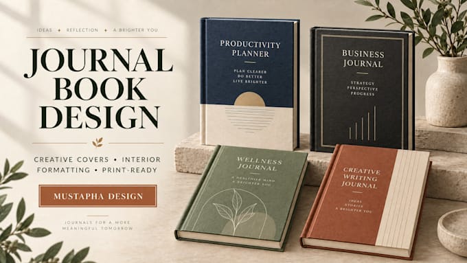 do journal design, planner design, workbook design and KDP interior design