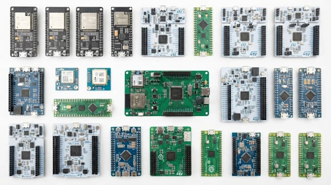 custom microcontroller pcb esp32 stm32 embedded c firmware, iot hardware design