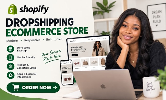 build a shopify ecommerce website, redesign shopify dropshipping store