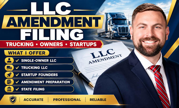 file llc amendment for single business trucking operator owner, startup founders