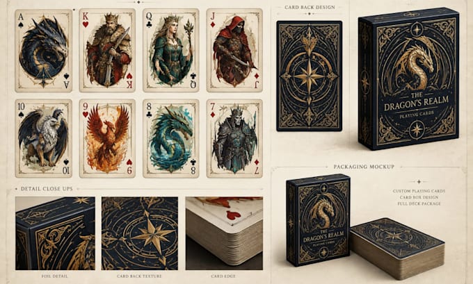 design custom playing cards, card boxes and card game packaging