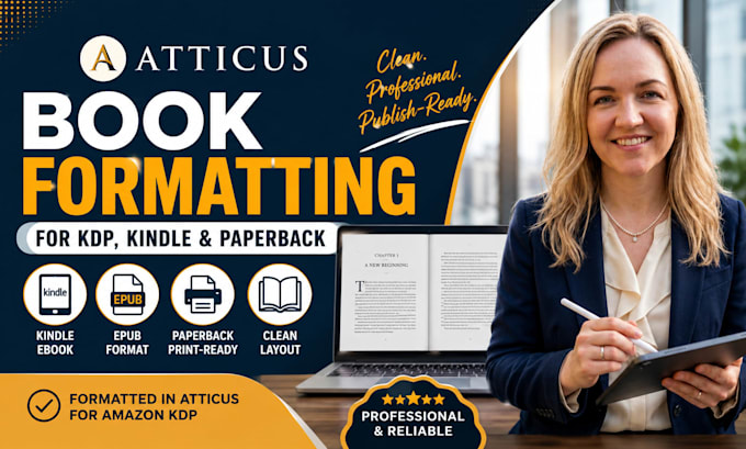 do atticus book formatting for KDP, kindle ebook and paperback